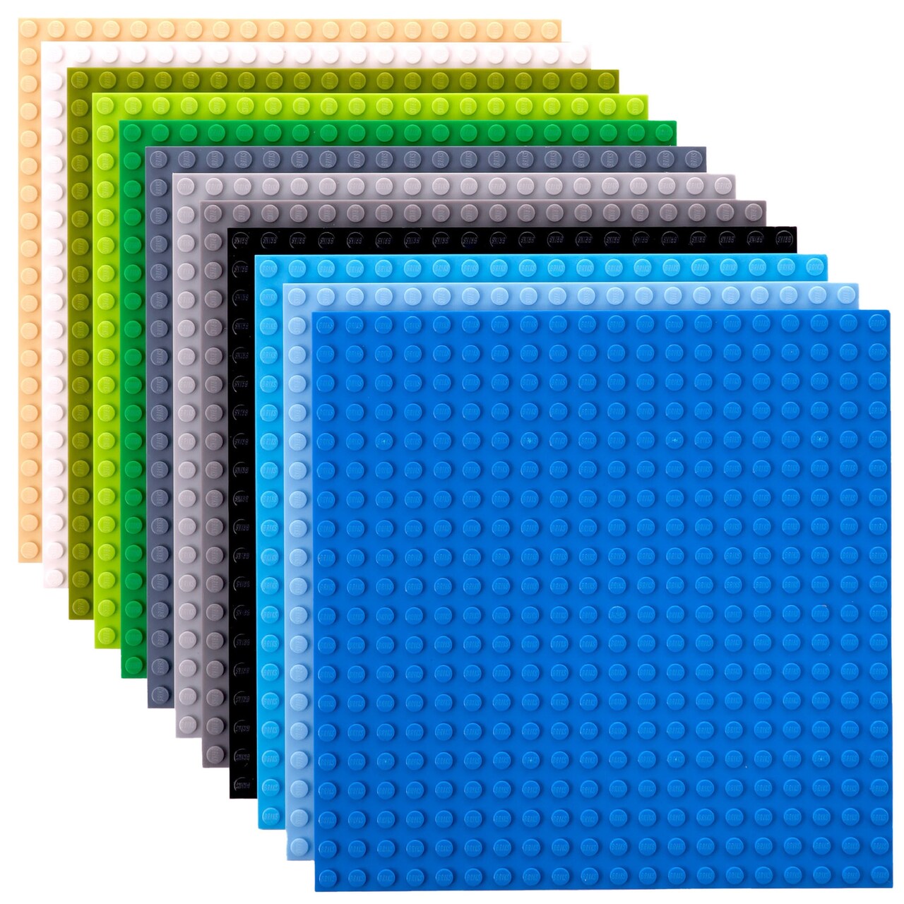 Strictly Briks Stackable Baseplates - 12 Pack Compatible with Lego & All Major Building Brick Brands, 6 x 6 in, Stackable Top & Bottom Sides with 20 x 20 Stud, Kids Easter Gift, Nature Theme